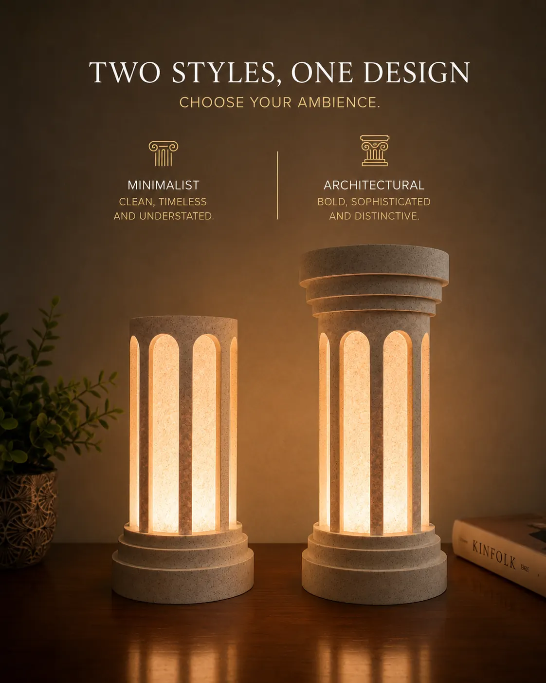 Minimalist and Architectural Lumen Column styles